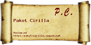 Pakot Cirilla névjegykártya